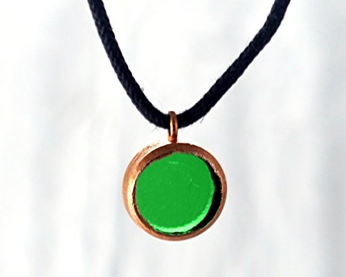 Emerald Green Irish Whiskey Charm Necklace from Recycled Jameson Bottle