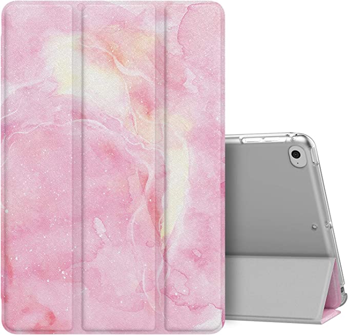 MoKo Case Fit New iPad Mini 5 2019/Mini 4 2015 (5th/4th Generation 7.9 inch), Slim Lightweight Smart Shell Stand Cover with Translucent Frosted Back Protector, with Auto Wake/Sleep,Pink Nebula