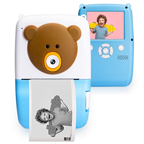 CrazyFire Instant Camera for Kids, Kids Poloroid Camera with Print Paper,Puzzle Game,Kids Digital Camera with 1080P HD Video,Gift and Toy for Boys and Girls