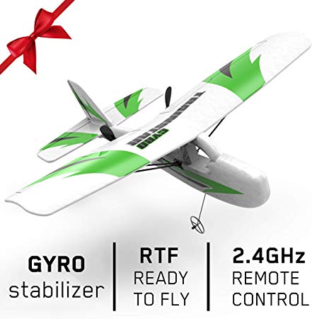 VOLANTEXRC RC Airplane Traninstar Micro 2.4GHz 2CH Remote Control Airplane Ready to Fly with Gyro Stabilization for Kids and Adults, Indoor & Outdoor Toys (781-3)