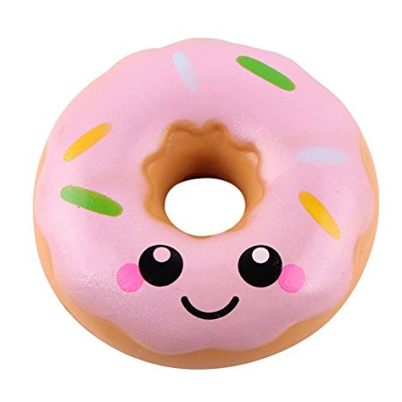 SANNYSIS Squishies Slow Rising Squishies Lovely Doughnut Cream Scented Jumbo Squishies Slow Rising Collection Slow Squishies Food Bread Cake 11×11×4cm (Pink)