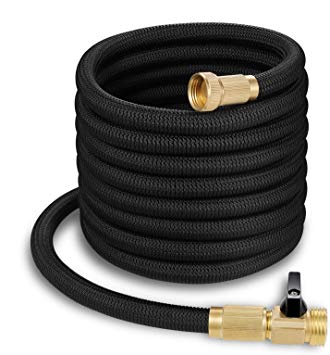 TaoTronics Garden Hose 50ft Expandable Water Hose Flexible, with Double Latex Core and 3/4 Solid Brass Fittings, No Leak and No Kink