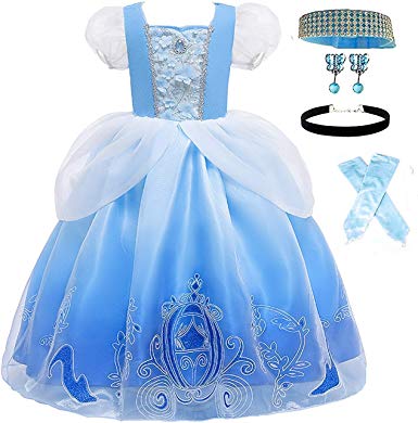 Romy's Collection Skirt Princess Cinderella Costume Girls Dress Up with Accessories