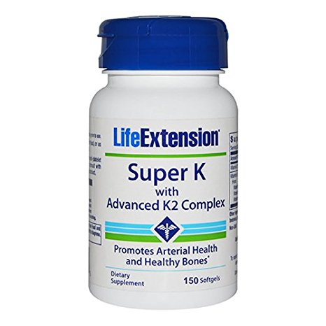Life Extension Super K with Advanced K2 Complex Softgels, 150 Count