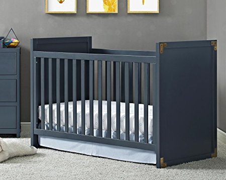 Baby Relax Miles 2-in-1 Convertible Crib, Graphite Blue
