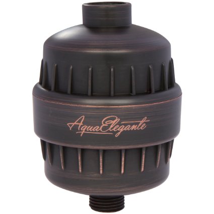 Aqua Elegante High Output Luxury Shower Filter - Best Chlorine Removing Filtration System and Cartridge - Oil-Rubbed Bronze