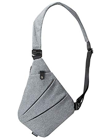 Sling Bag Chest Shoulder Backpack Crossbody Bags for Men Boys Travel Outdoors (Grey)