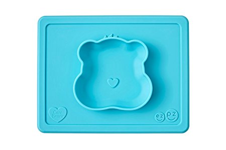 ezpz Care Bears Bowl - One-piece silicone placemat   plate (Teal)