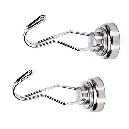Magimous, 30 Pound, Strong Neodymium Swivel Magnet Hook (30 Pound 2 Pack)