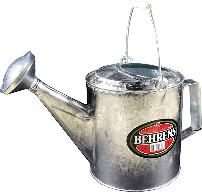Behrens Manufacturing 206 Hot Dipped Steel Watering Can, 1.5 gal, 1.5 Gallon, Silver