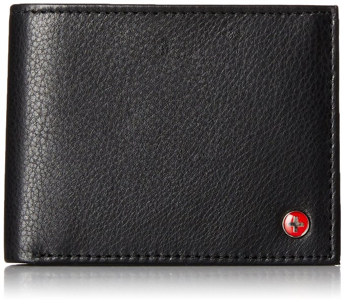 Alpine Swiss Men's Deluxe Wallet Genuine Leather 14 Pocket 1 Bill Section Bifold