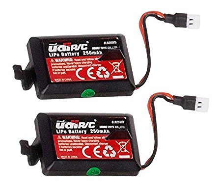 2 Genuine UDI RC 3.7V 250mAh Rechargeable Li-Po Batteries for UDI U32 Quadcopter Drone (NOT COMPATIBLE WITH any other UDI Models)