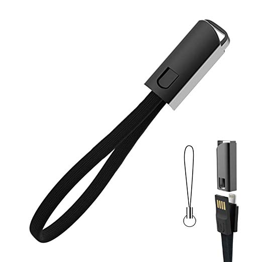 ApexOne Nylon Braid Keychain Ring Short USB Cable Portable Power Bank Quick Charge SYNC Data Transfer USB Cable Compatible with iPhone Xs XS Max 8 7 6 6s Plus X iPad iPod