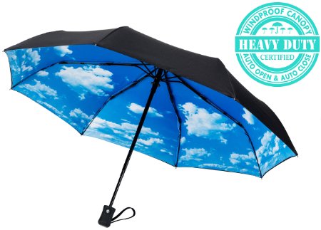 60 MPH Windproof Umbrellas Various Colors "Guaranteed Lifetime Replacement Program" Auto Close Auto Open Compact Travel Umbrella Doesn't Break If Flipped Inside Out, Customer Service Supported Product