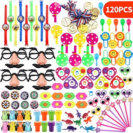Kunmark 120 PCS Party Favor Toy Assortment for Kids Party Favor, Birthday Party, School Classroom Rewards, Carnival Prizes, Pinata Fillers Toys,Bulk Toys Treasure Box for Boys and Girls