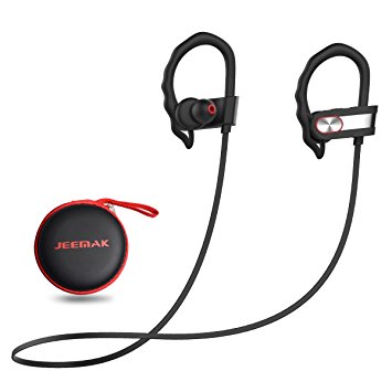 Bluetooth Earphones,JEEMAK Bluetooth 4.1 Wireless Sport Headphones with Mic,Noise Cancelling and Sweatproof Design works with iPhone,iPad,,Android,Windows Smartphone and other Bluetooth Devices