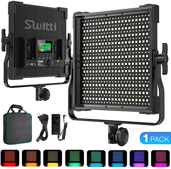 Switti RGB LED Video Light, 50W 360° Full Color Photography Lighting, Video Lighting for Portrait Shooting Video Recording, 2600K-10000K, CRI97 , 9 Kinds of The Scene Lights