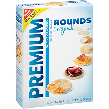 Premium Rounds Saltine Crackers, (Original, 10-Ounce Box, Pack of 6)