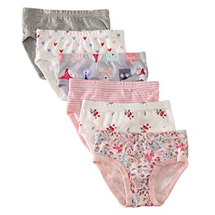 benetia Toddller Girls' Underwear Baby Soft Cotton Panties Little Kids Assorted Briefs (Pack of 6)