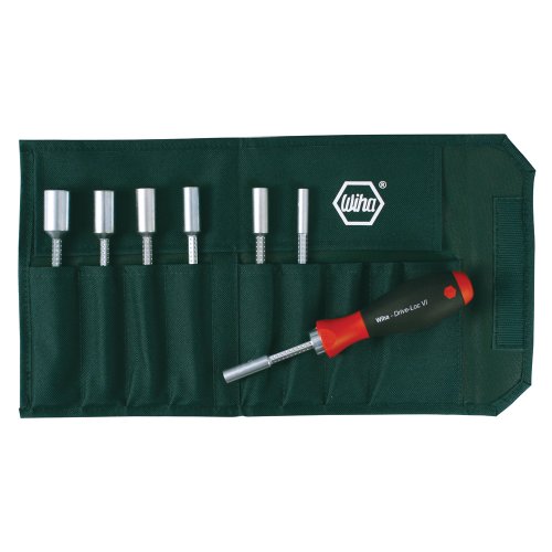 Wiha 28198 Drive-Loc VI Metric Nut Drivers Interchangeable Blade Set in Durable Pouch, 8-Piece