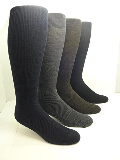 Men's Merino Wool Knee-High Cushion Sole Socks (2 Pairs)