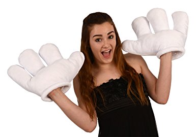 Kangaroo's Jumbo Cartoon Hands, White Gloves