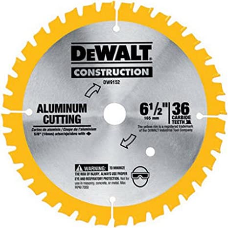 DEWALT 6-1/2-Inch Circular Saw Blade, Aluminum Cutting, 5/8-Inch Arbor, 36-Tooth (DW9152)