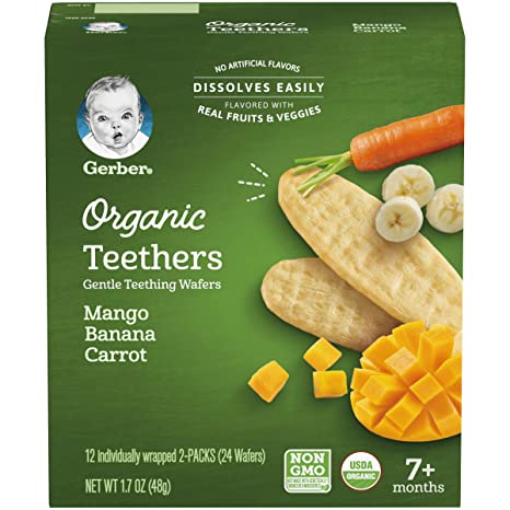 Gerber, Organic Teething Wafers, Mango Banana Carrot, 1.7oz