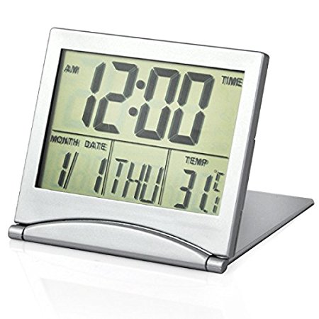 Topro Mini Foldable Digital LCD Calendar Temperature Display Snooze Alarm Clock