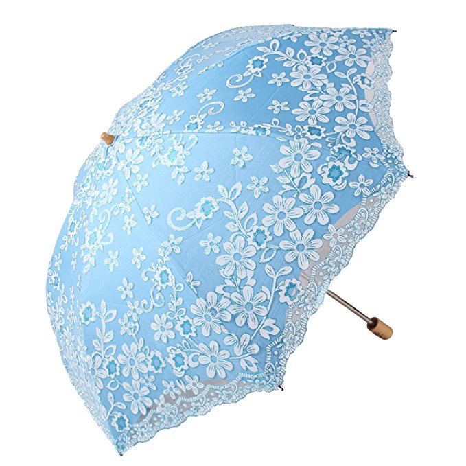 Honeystore Lace Travel Parasol Folding Brolly Anti-uv Sunshade Vintage Umbrella