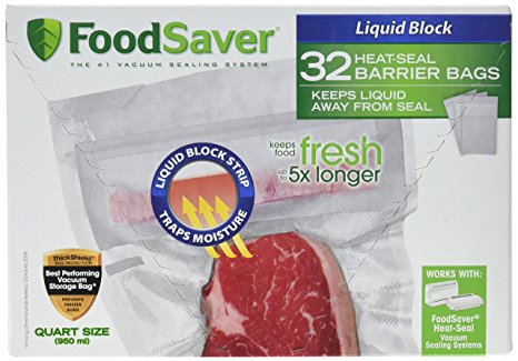 FoodSaver Liquid Block Bags, 32 Count