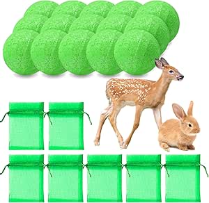 15 Pack Effectively Deer Repellent for Plants, Natural Peppermint Rabbit Repellent Outdoor, Deer and Rabbit Repellent for Garden, Protect Your Flowers, Shrubs, Vegetable Plants, Row Crops Cat