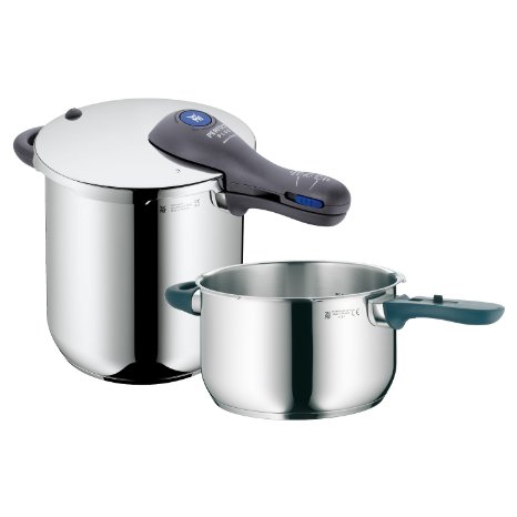 WMF Perfect Plus 8-1/2-Quart and 4-1/2-Quart Stainless Steel Pressure Cookers with Interchangeable Locking Lid