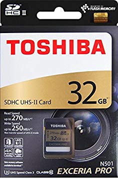 Toshiba 32GB EXCERIA PRO N501 SDHC UHS-II UHS2 U3 SD Card Memory Card Read 270MB/s Write 250MB/s ( THN-N501G0320A6 )