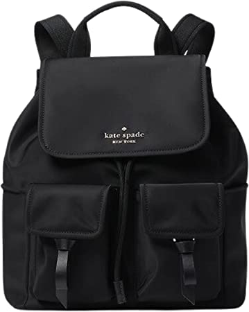 Kate Spade New York Carley Flap Backpack Nylon (Black)