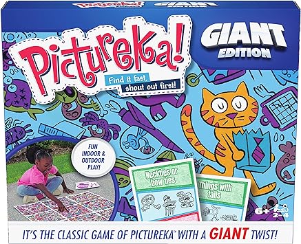 Pictureka Giant Edition Game for Kids Family Board Games Indoor/Outdoor Games Kids Games Fun Games with Big Mat & Cards, for Kids Ages 6