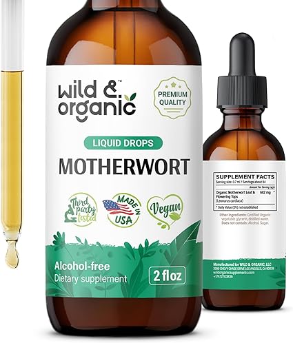 Motherwort Tincture - Organic Motherwort Herb Liquid Extract - Vegan, Alcohol Free Supplement - 2 fl oz