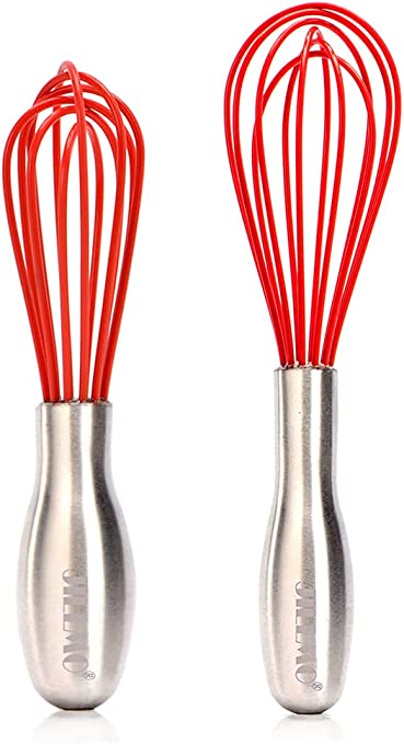 Jillmo Whisk, Silicone Whisk Set, 2 pack (6" 8.5")