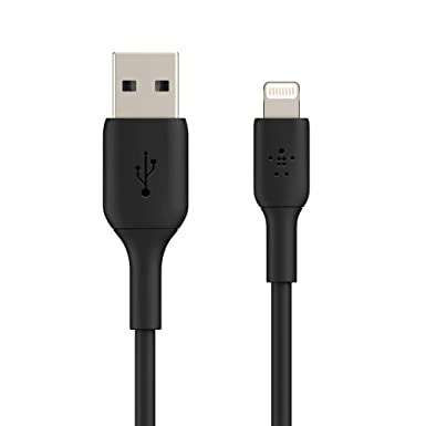 Belkin Tablet Apple Certified Lightning To Usb Charge And Sync Cable For Iphone, Ipad, Air Pods, 6.6 Feet (2 Meters) Black