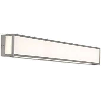 NEW Modern Vanity Light | Frosted LED Brushed Nickel Wall Mounted Lighting | Vertical or Horizontal Box Light | 3000K Warm White 36"