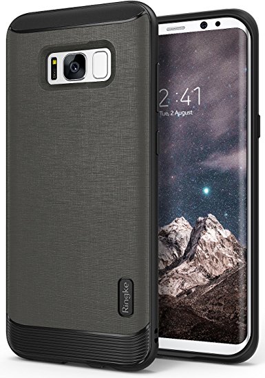 Samsung Galaxy S8 Case, Ringke [Flex S Series] Coated Textured Leather Style Flexible TPU Advanced Shock Protection Durable Sophisticated Rustic Stylish Case - Gray
