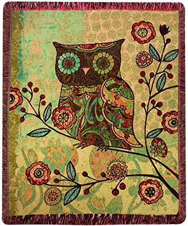 Manual Milo Collection Owls 50 x 60-Inch Tapestry Throw