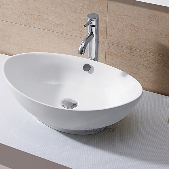 Decor Star CB-004 Bathroom Egg Porcelain Ceramic Vessel Vanity Sink Art Basin