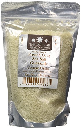 The Spice Lab French Gray Coarse Sea Salt - Nutrient and Mineral Fortified for Health - Premium Gourmet Brand - 1 Pound Bag
