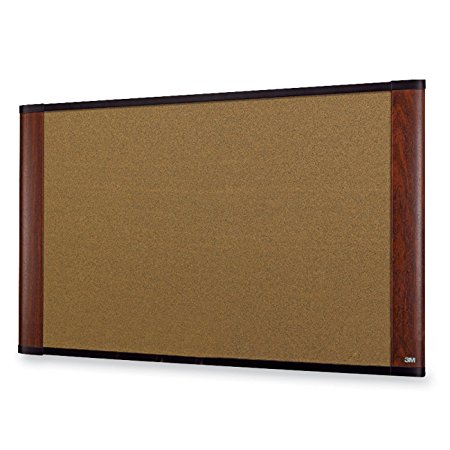 3M 36" x 24" Cork Board, Mahogany Finish Frame (C3624MY)