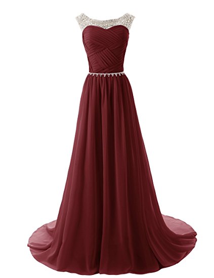 Dressystar® Beaded Straps Bridesmaid Prom Dress with Sparkling Embellished Waist