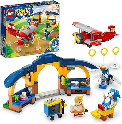 LEGO Sonic The Hedgehog Tails’ Workshop and Tornado Plane 76991 Building Toy Set, Airplane Toy with 4 Sonic Figures and Accessories for Creative Role Play, Gift for 6 Year Olds who Love Gaming