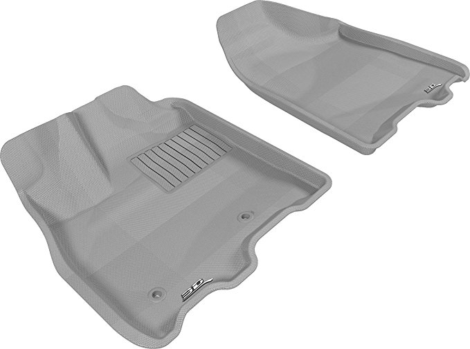 3D MAXpider Front Row Custom Fit All-Weather Floor Mat for Select Toyota Sienna Models - Kagu Rubber (Gray)