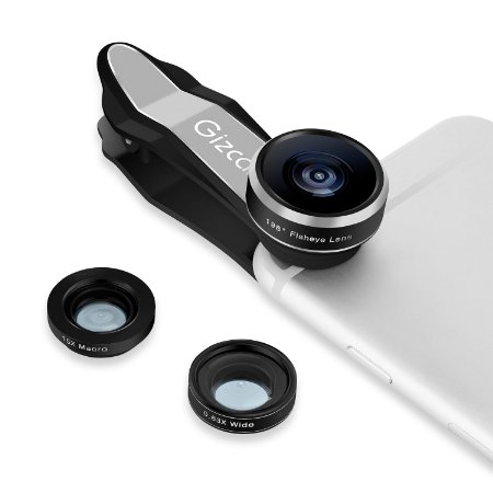iPhone Lens 3 in 1 Lens Kit, 198 Degree Fisheye Lens   0.63X Wide Angle Lens   15X Macro Lens for Smartphones iPhone 6s,6,5s,5c, 4, Samsung Galaxy S7,S6,S5, HTC, Nokia Lumia, iPad mini iPad 4 3 2-Red