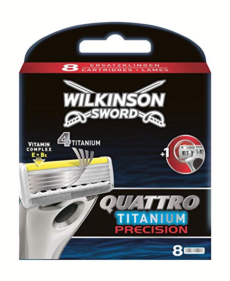 Wilkinson Sword Quattro Titanium Precision Razor Blades - Pack of 8